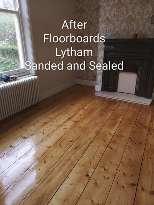 Floorboards sanded & sealed - after